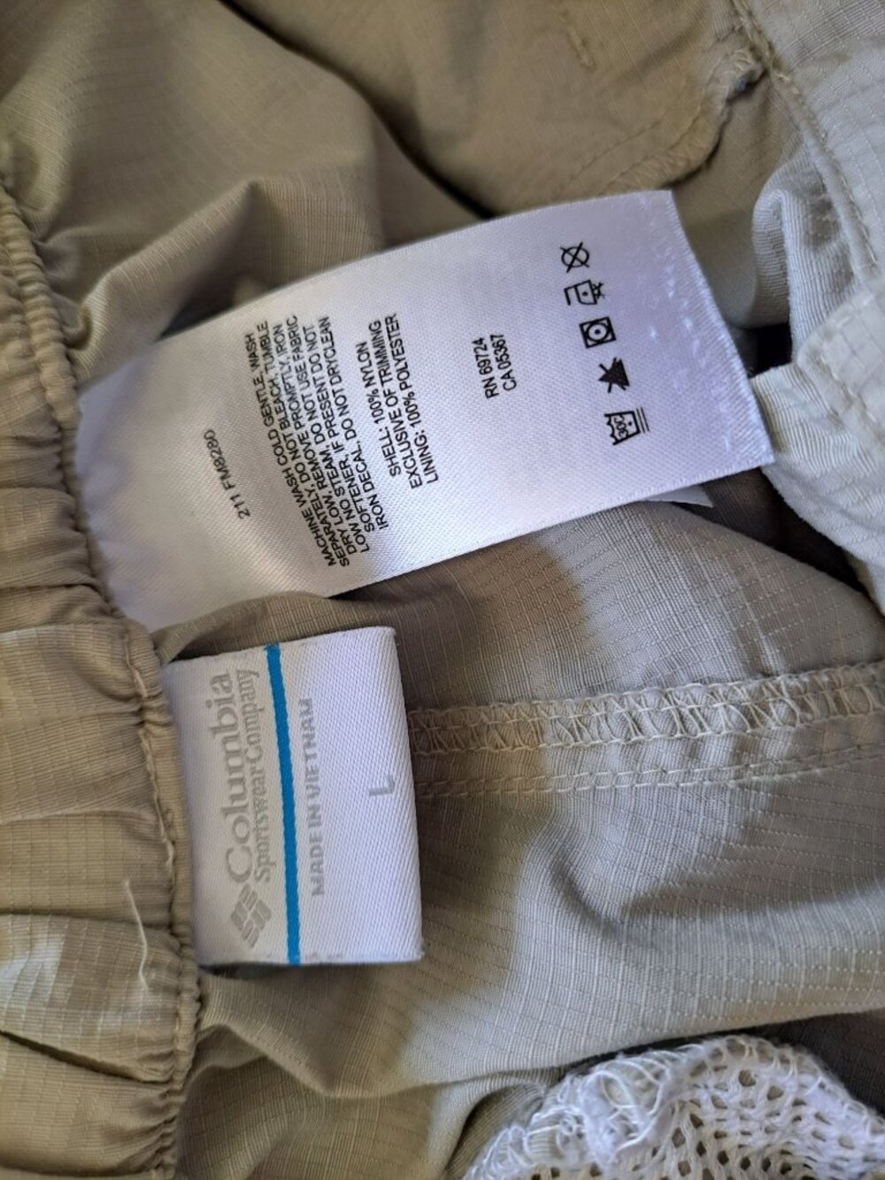Columbia PFG Convertible Fishing Pants Omni-Shade Zip-Off Shorts Beige Women's L - Picture 7 of 15